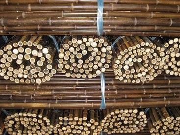 black bamboo fence rolled