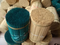bamboo flower stick natural and dyed green